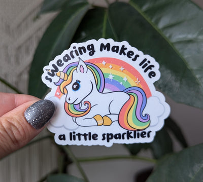 Swearing sticker for laptop, funny unicorn stickers for tumblers, sassy sticker for kindle, snarky gifts, sarcastic gifts for sister, trendy