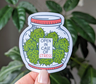 Open In Case Of Stress Vinyl Sticker