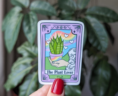 the plant lover tarot card, funny sticker for phone case, cute gift for plant lover, witchy gifts for women, witchcraft stickers for kindle