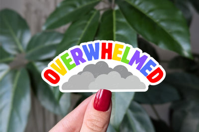 Overwhelmed Vinyl Sticker
