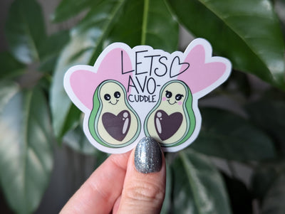 Let's avo-cuddle, cute food stickers for laptop, avacado sticker, couples stickers for water bottle, anniversary gift for girlfriend