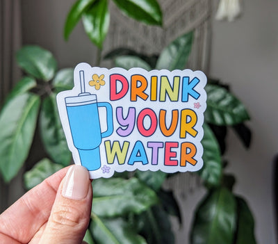 Drink your water stickers for tumblers, motivational stickers for hydroflask, stay hydrated sticker for water bottle, gym gifts for women