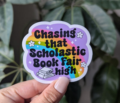 Chasing that scholastic book fair high, nostalgia stickers for Kindle, book gifts for book lovers, 90s birthday gift, bookish stickers for