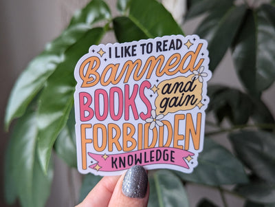 Read banned books sticker, bookish merch, book gifts for book lovers, smut reader gifts, library stickers for kindle, booktok stickers for