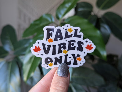 Fall vibes only, autumn theamed stickers for phone case, fall aesthetic stickers, leaf sticker for laptop, nature lovers gift, gift for fall
