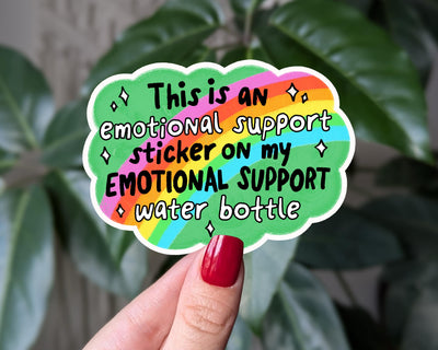 Emotional Support Water Bottle Vinyl Sticker