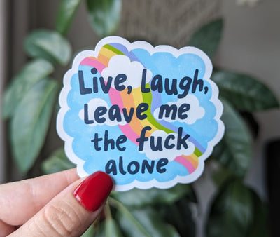 live laugh sticker for water bottle, healthy boundaries, mental health stickers for hydroflask funny, rainbow stickers for kindle, cute gift