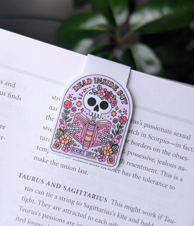 Dead Inside But Books Help Magnetic Bookmark