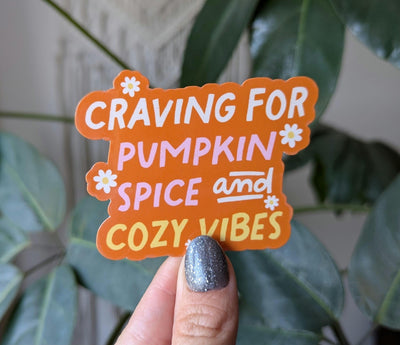 Pumpkin spice sticker for laptop, autumn gifts for fall lovers, spooky season stickers for Halloween, boo basket stuffers, coffee lover gift