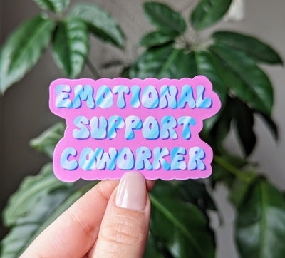Emotional Support Coworker Vinyl Sticker