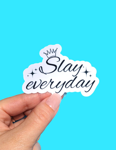 Slay sticker, empowerment stickers for women, motivational quotes stickers for hard hats, strong women gifts, inspirational quotes stickers