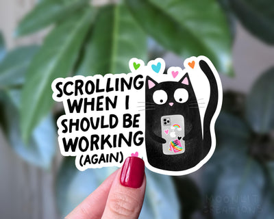 Scrolling When I Should be Working Again Vinyl Sticker