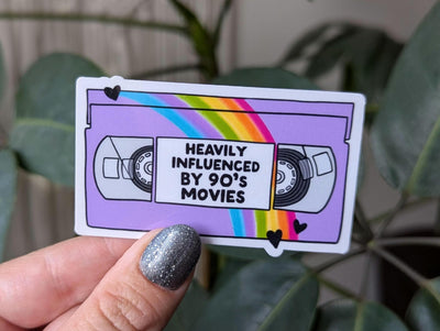 90s movie stickers, nostalgic stickers for water bottle, nostalgia gift for movie lover, VHS stickers for laptop, 90s birthday gift, retro