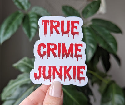 True crime junkie, crime junkie stickers for Kindle, true crime decor, booktok merch, podcast gift, book club stickers, book lover gift for