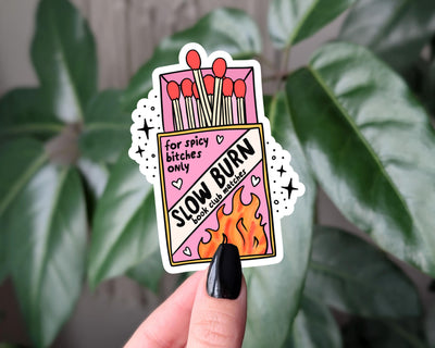 Slow Burn Book Club Sticker, Spicy Romance Matchbox Sticker, Funny Book Club Romance Decal, Spicy Book Club Gift for Her, Bookish Merch