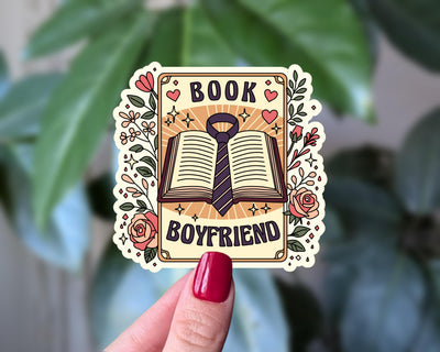 Book Boyfriend Sticker, Romantic Bookish Vinyl Sticker, Book Lover Gift, Romance Reader Gift, Cute Reading Aesthetic, Bookish Babe