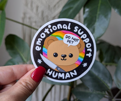 Emotional Support Human Vinyl Sticker