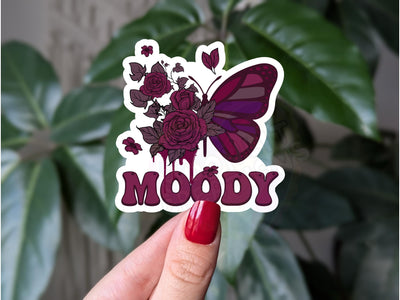Moody Butterfly Vinyl Sticker