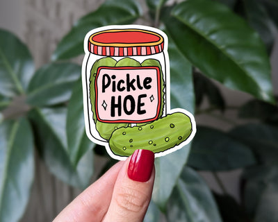 Pickle Hoe Sticker, Funny Pickle Sticker, Pickle Pun Sticker, Foodie Gift, Pickle Jar Sticker For Water Bottle, Laptop, Journal