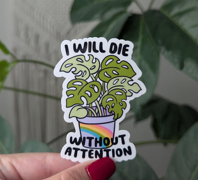 Plant stickers for hydroflask funny, drama queen, sarcastic stickers for water bottle, plant lover gift for friend, monstera sticker for her