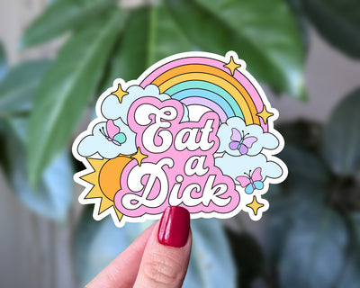 Eat a Dick Sticker - Funny Pastel Adult Humor Vinyl Sticker