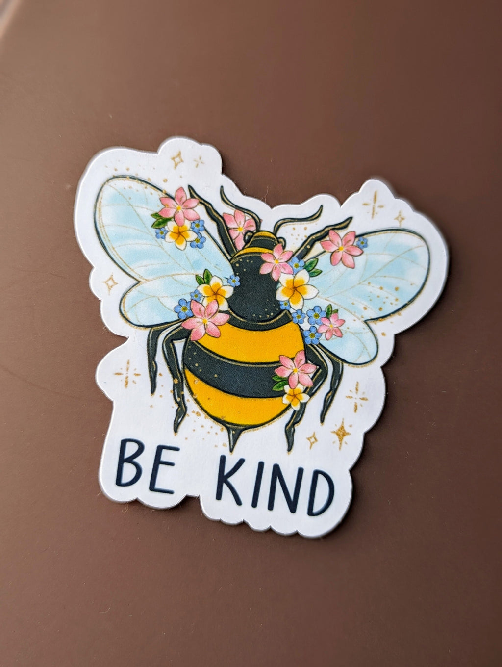 Be kind sticker for laptop, bee stickers for hydroflask, insect gifts for bug lovers, motivational stickers for kindle, cute stickers for he