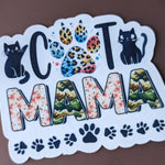 Cat mama, cat lover stickers for kindle, kitten stickers for bottles, animal lover gift for best friend female, pet mom gift for sister