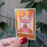 The pumpkin spice, tarot card sticker for kindle, fall gifts for coffee lovers, pumpkin spice lover, witchy gifts for women, autumn stickers