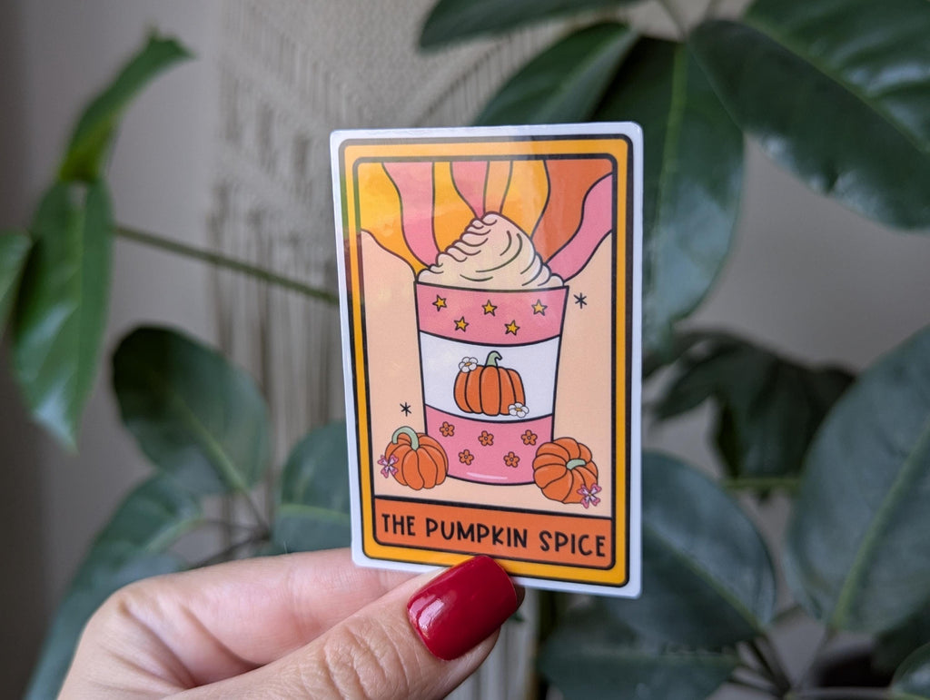 The pumpkin spice, tarot card sticker for kindle, fall gifts for coffee lovers, pumpkin spice lover, witchy gifts for women, autumn stickers