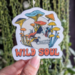 Hippie stickers for tumblers, mushroom lover gift for women, trippy stickers for phone case, skull stickers for laptop, nature lover gift