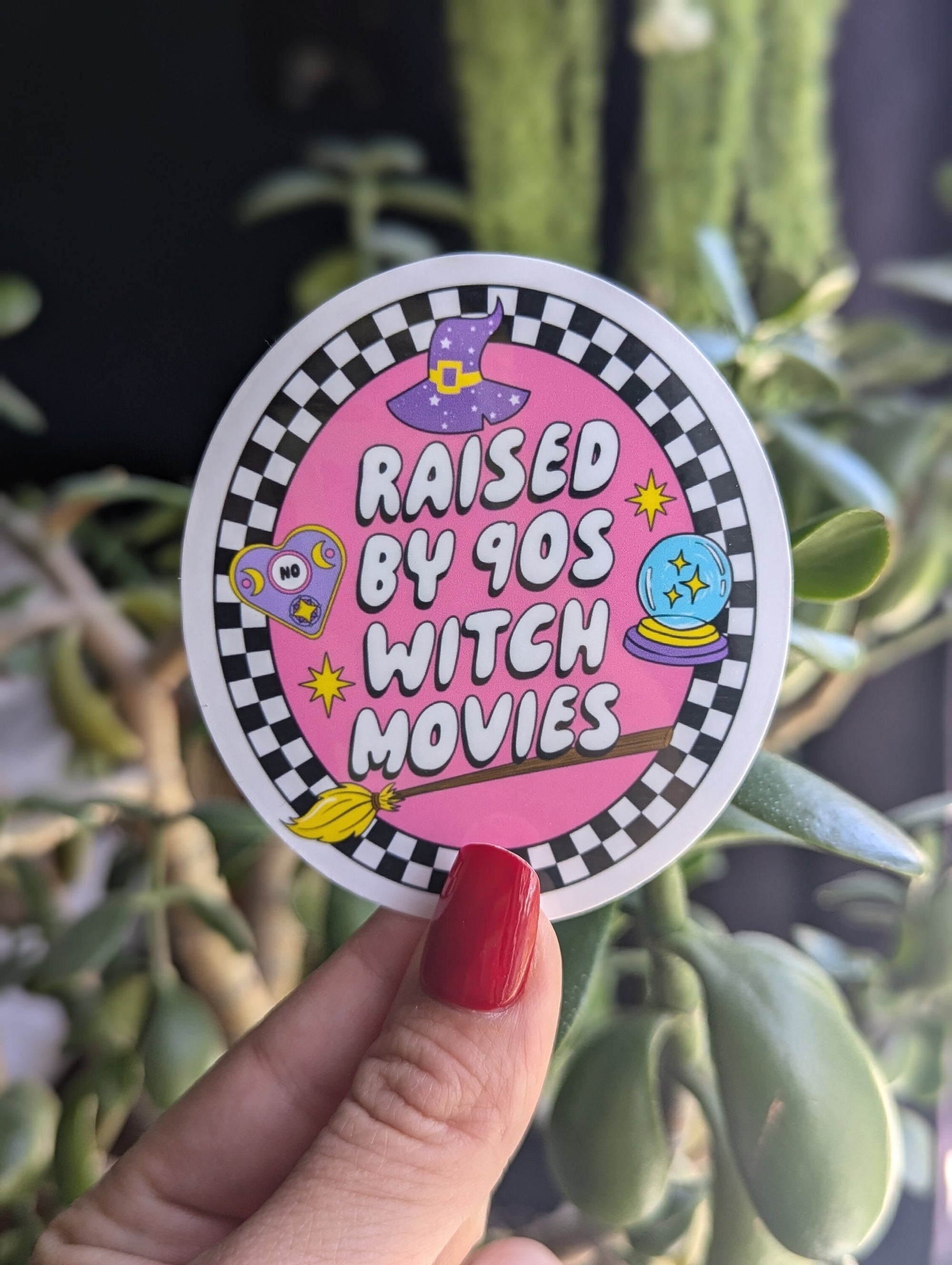 raised by the 90s, witchy stickers for water bottle, 90s birthday gift for her, y2k, nostalgia gift for best friend, Halloween stickers for