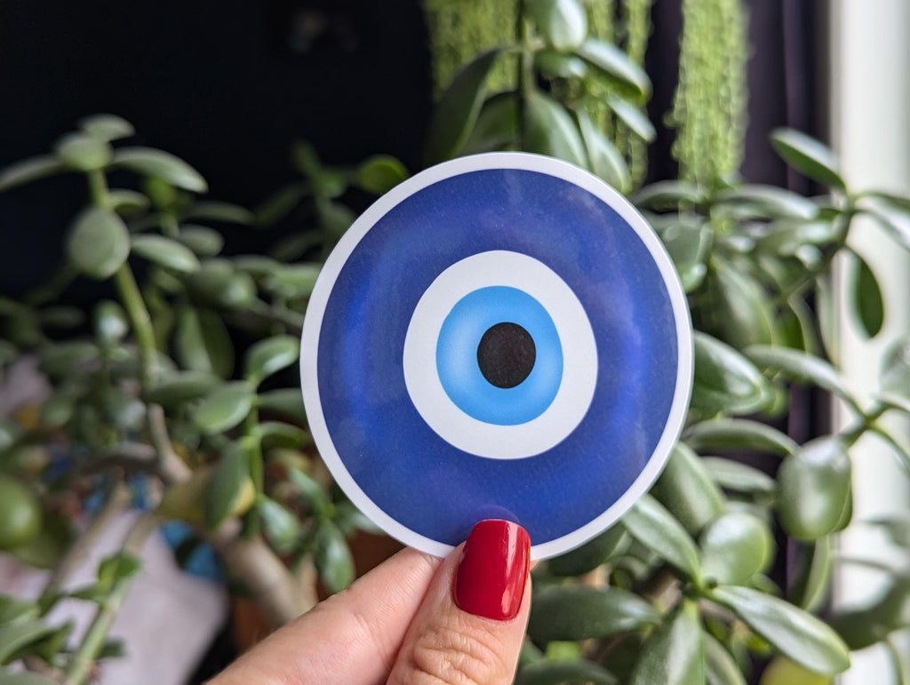 Evil eye sticker for kindle, protection sticker for water bottle, friendship gifts for best friend, Greek evil eye, good luck stickers for