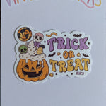 Trick or treat sticker for kids school, Halloween stickers for water bottle, spooky season gift for niece, fall theamed gifts for daughter
