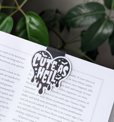 Cute as Hell Magnetic Bookmarks Bookish Goth Gift