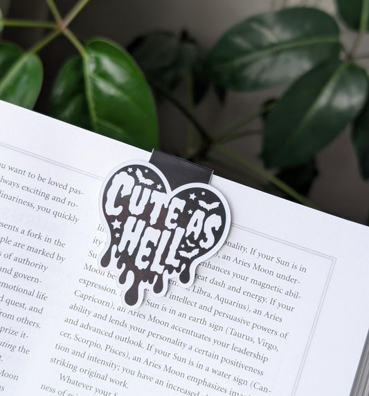 Cute as Hell Magnetic Bookmarks Bookish Goth Gift