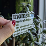 Momsicle, hockey mom stickers for coffee mug, funny stickers for water bottle, ice rink mom, proud mom, small gifts for mother, sports merch