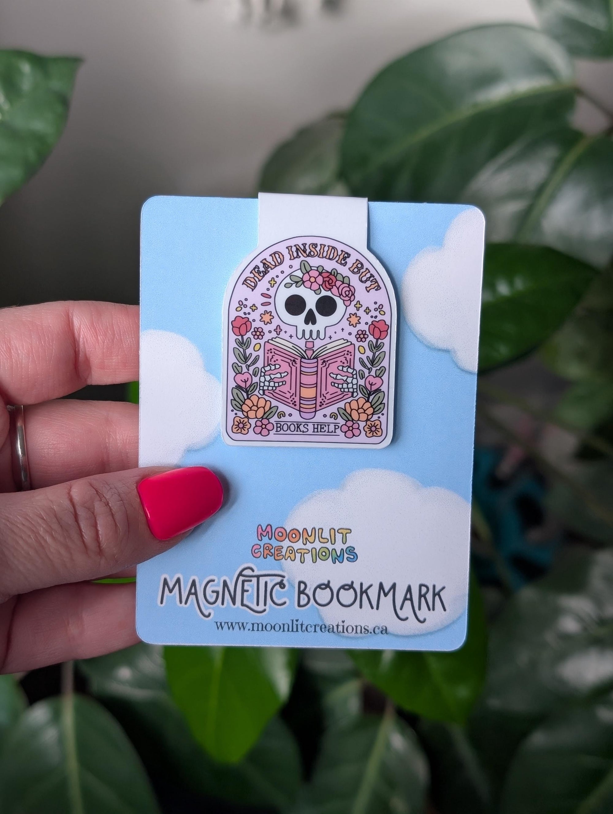 Dead Inside But Books Help Magnetic Bookmark