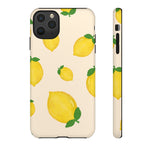 Lemon Print Phone Case, Vibrant Lemon Design, Cute Citrus Case, Gift for Fruit Lovers, Summer Vibe Accessories