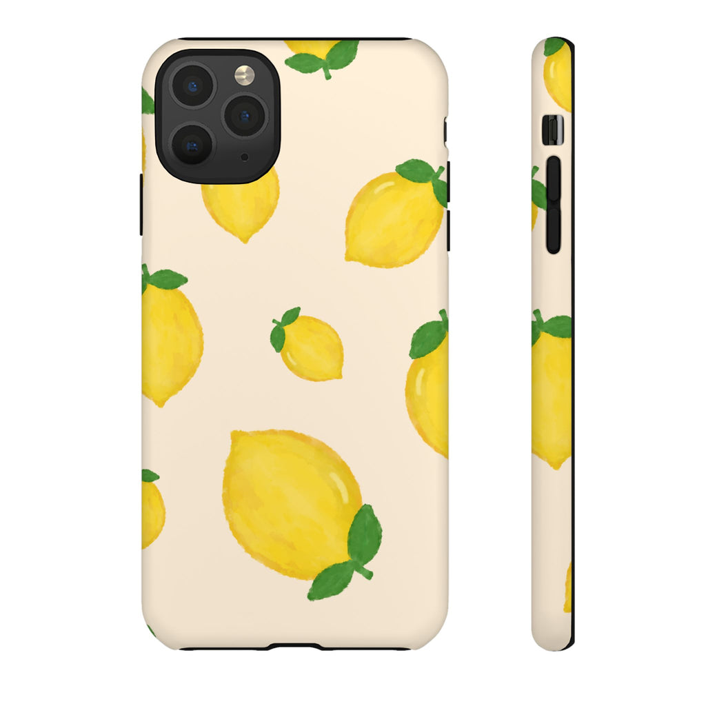 Lemon Print Phone Case, Vibrant Lemon Design, Cute Citrus Case, Gift for Fruit Lovers, Summer Vibe Accessories