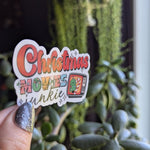 Christmas movies junkie sticker, 90s nostalgia stickers, nostalgic stickers for water bottle, Christmas gift for movie lovers, holiday gift