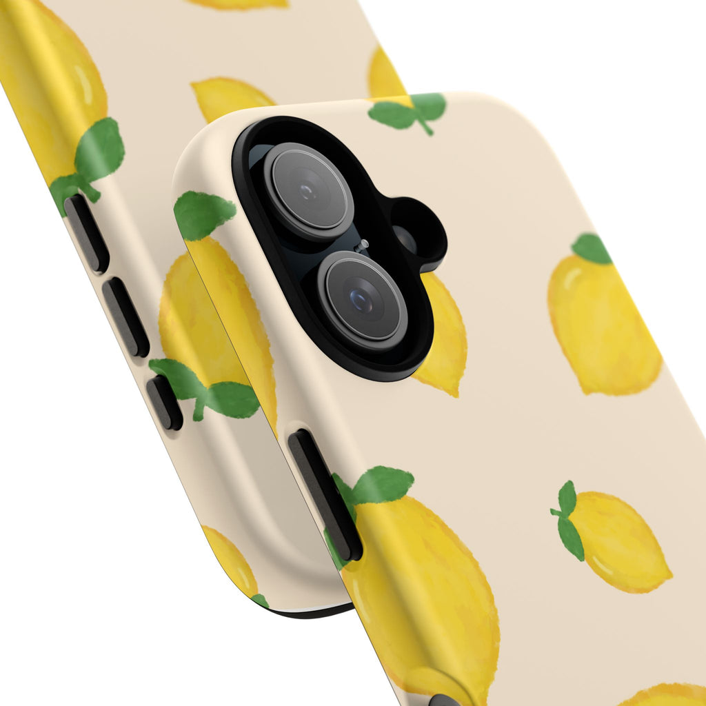 Lemon Print Phone Case, Vibrant Lemon Design, Cute Citrus Case, Gift for Fruit Lovers, Summer Vibe Accessories
