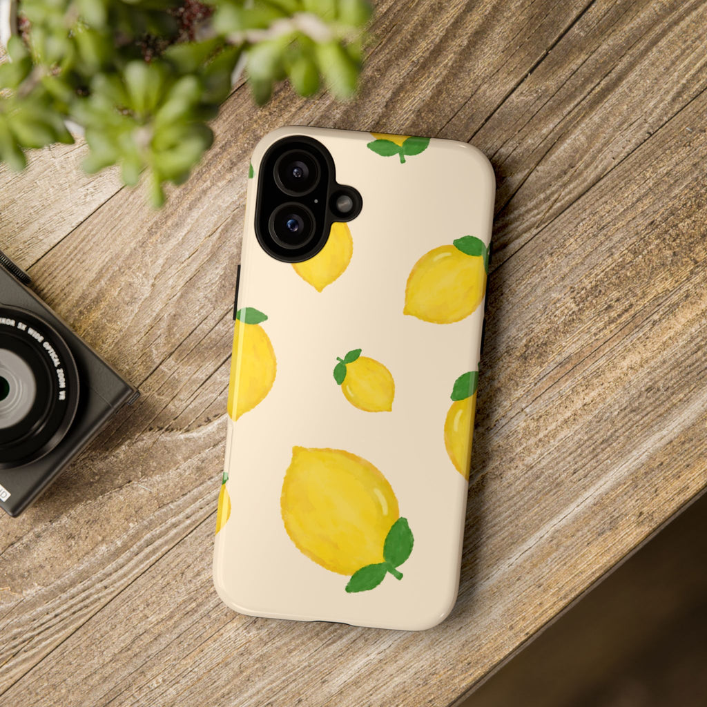 Lemon Print Phone Case, Vibrant Lemon Design, Cute Citrus Case, Gift for Fruit Lovers, Summer Vibe Accessories