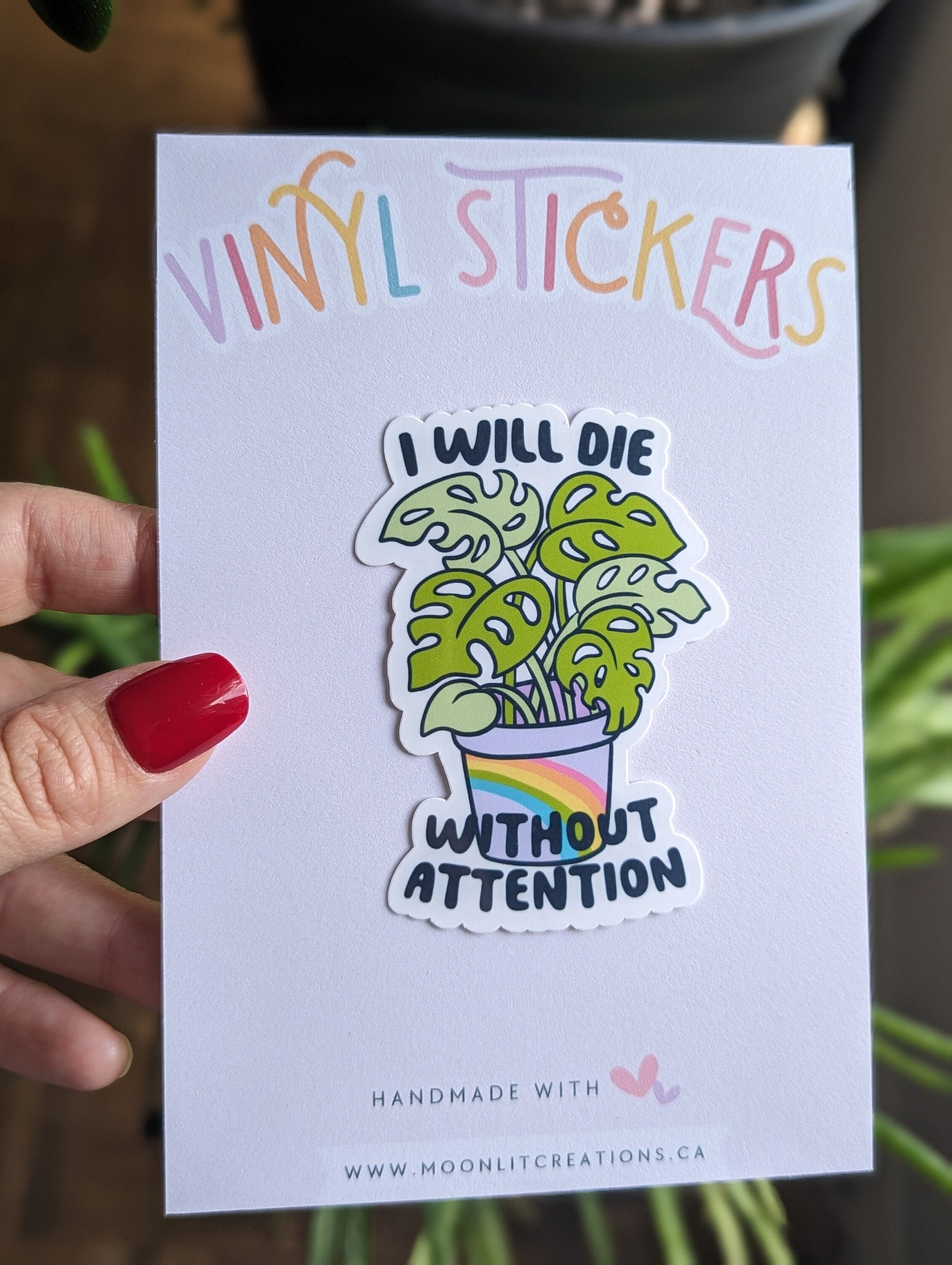 Plant stickers for hydroflask funny, drama queen, sarcastic stickers for water bottle, plant lover gift for friend, monstera sticker for her