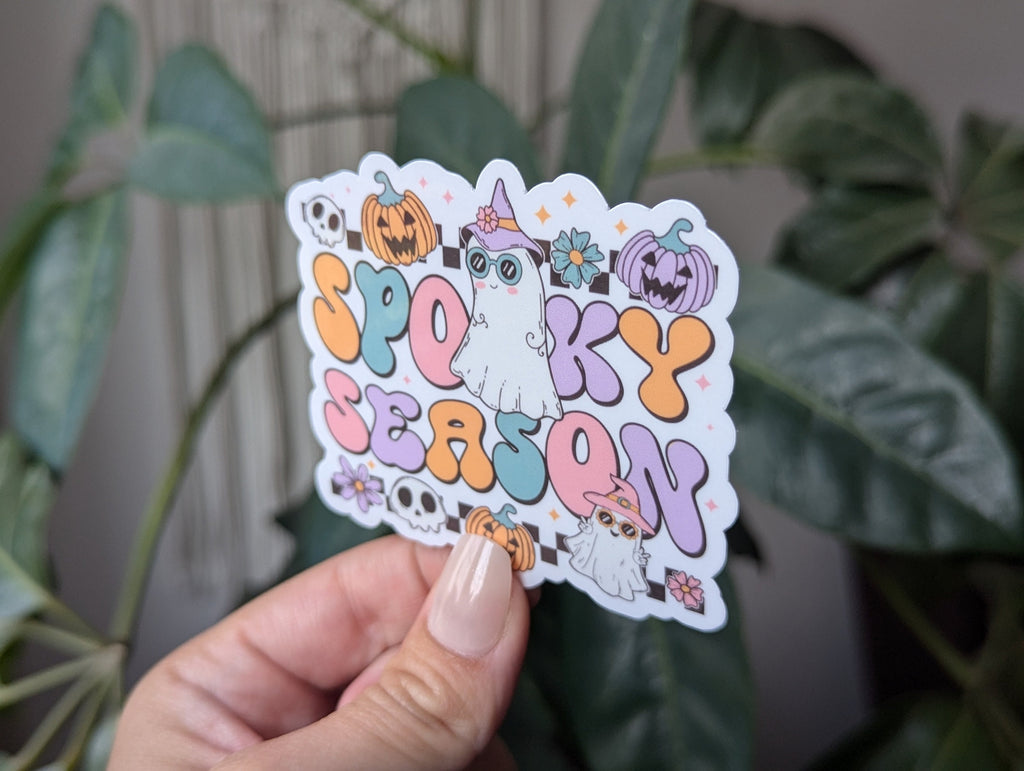 spooky season stickers for kindle, Halloween stickers for water bottle, fall theamed gifts for best friend, witchy gifts for Halloween lover