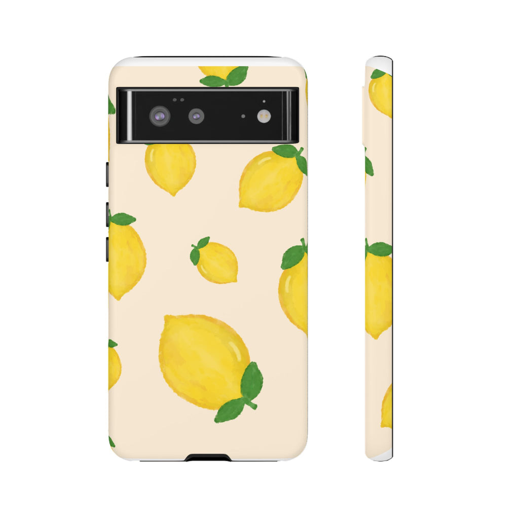 Lemon Print Phone Case, Vibrant Lemon Design, Cute Citrus Case, Gift for Fruit Lovers, Summer Vibe Accessories