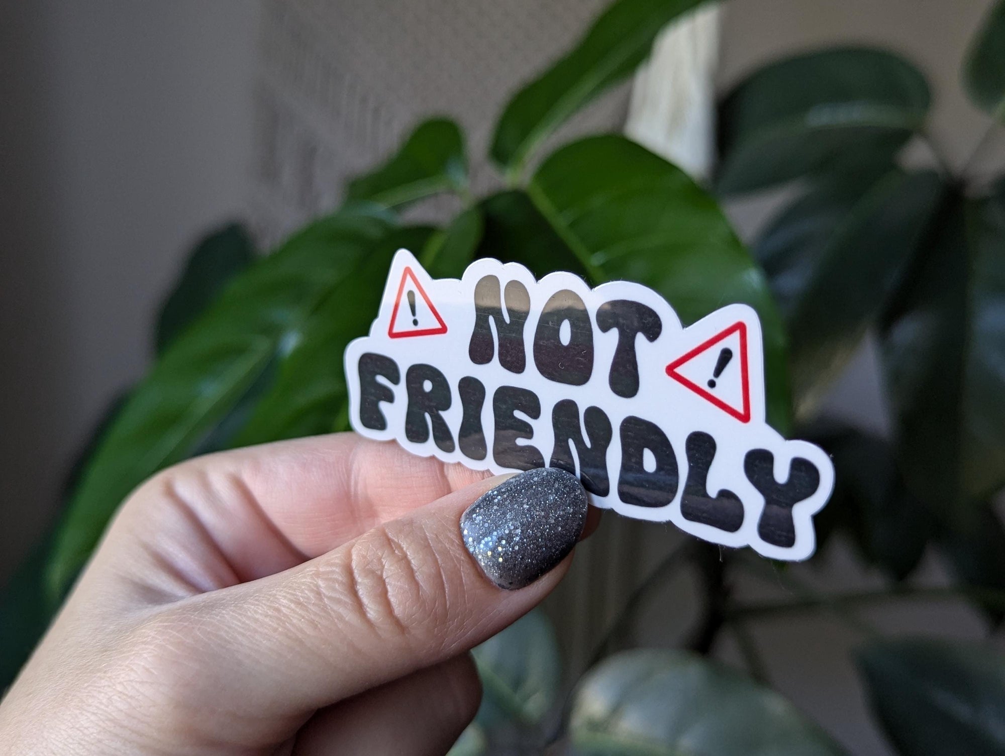 Not friendly, anti social stickers for water bottle, funny gift for best friend, snarky humor, scarastic gifts for her, mental health merch
