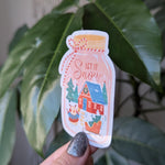 Let it snow sticker, winter scene snow globe, cute holiday stickers for Christmas, stocking stuffers, laptop stickers, cute gift for teen