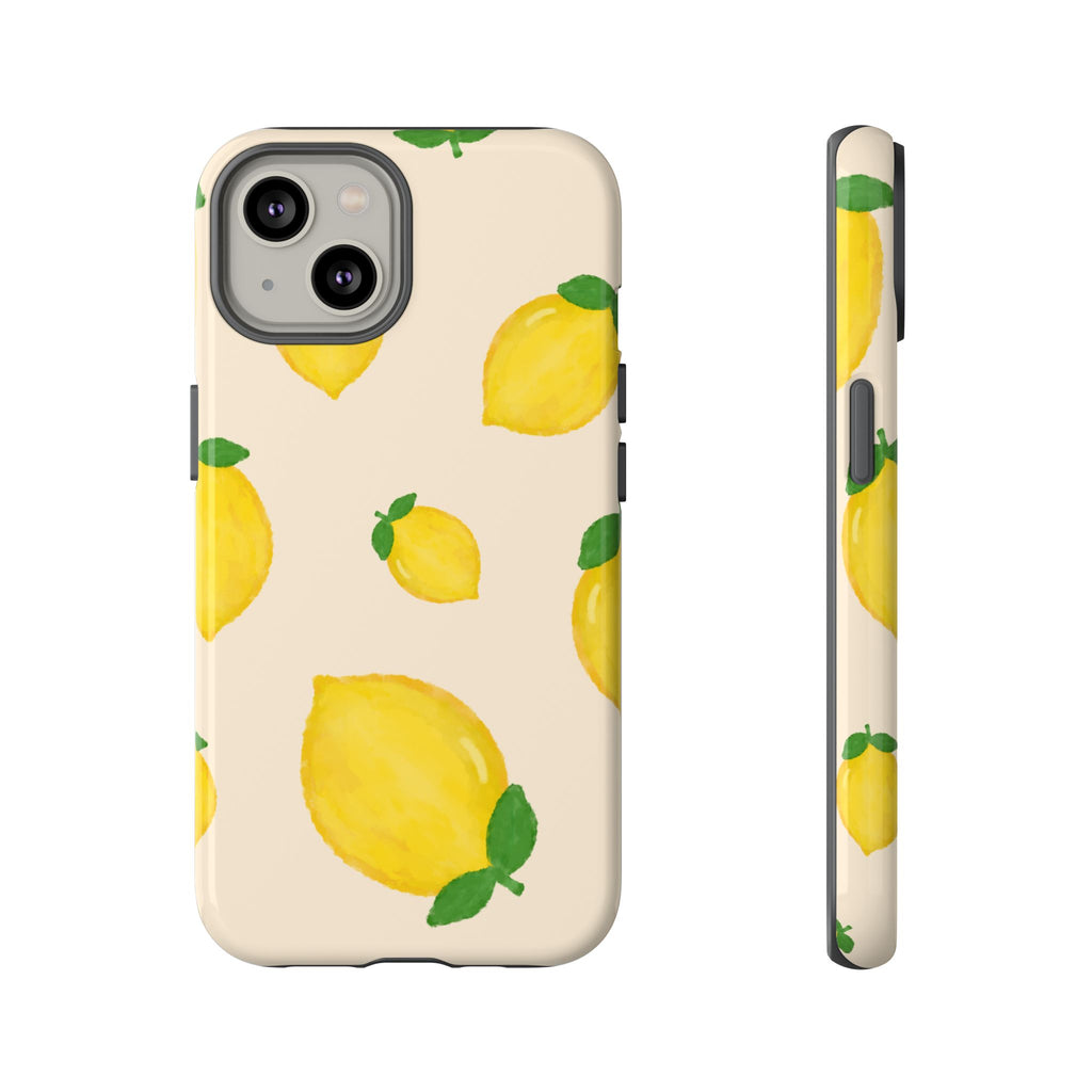 Lemon Print Phone Case, Vibrant Lemon Design, Cute Citrus Case, Gift for Fruit Lovers, Summer Vibe Accessories
