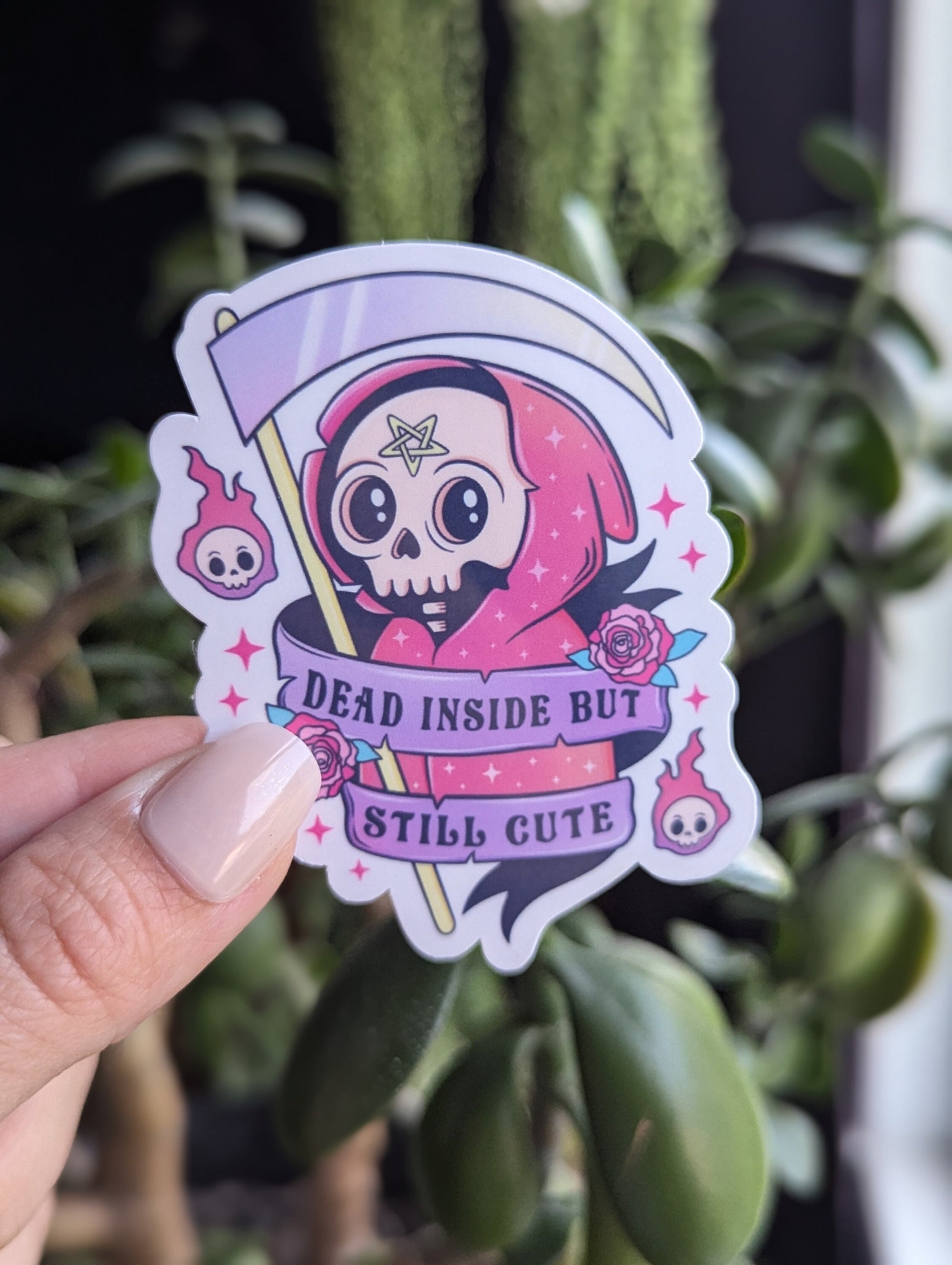 Dead Inside But Still Cute Vinyl Sticker