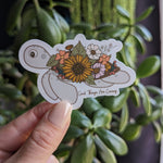 Good Thing Are Coming Floral Turtle Vinyl Sticker